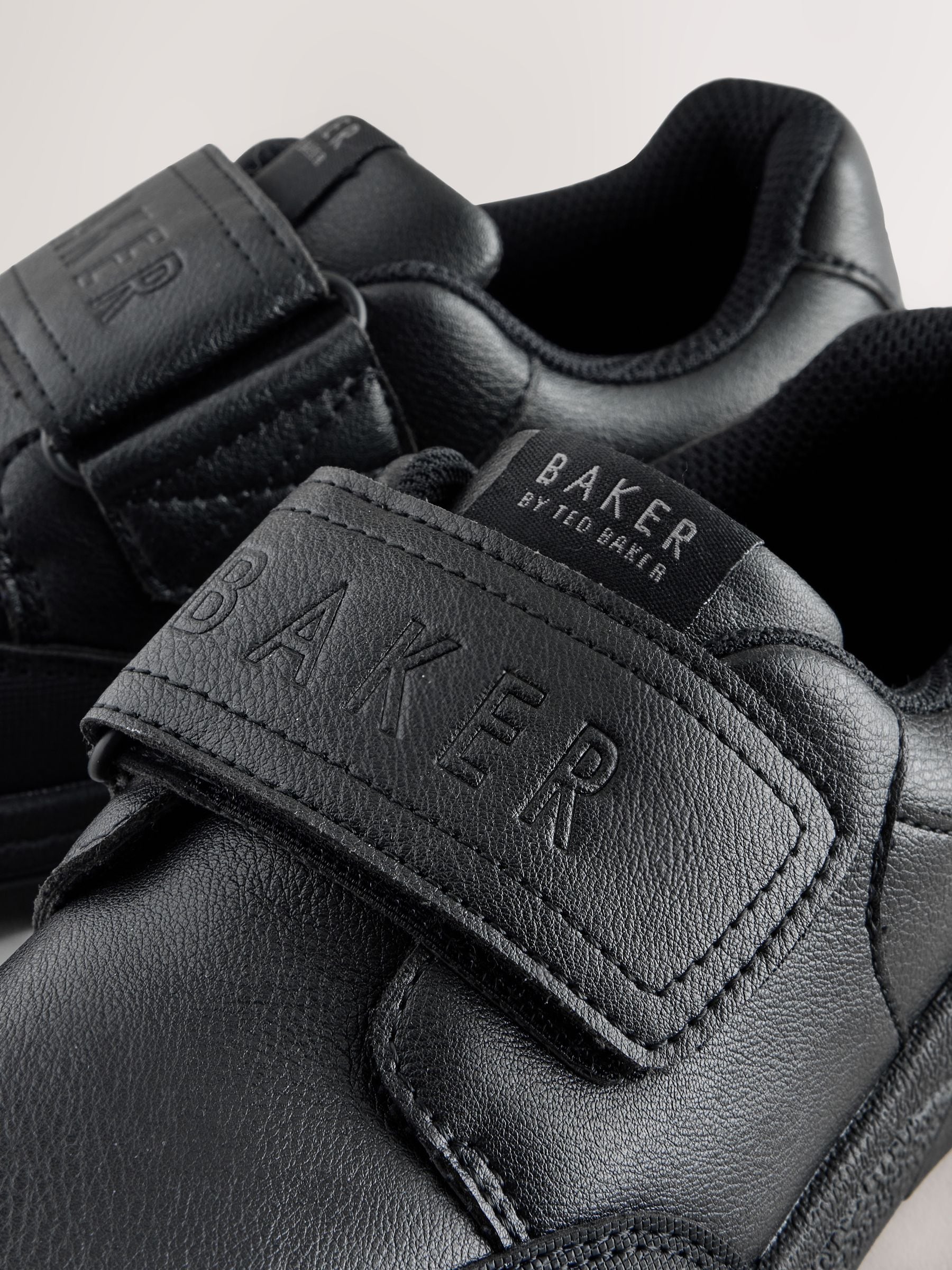 Back to School Black Branded One Strap Touch Fastening Trainers image 5