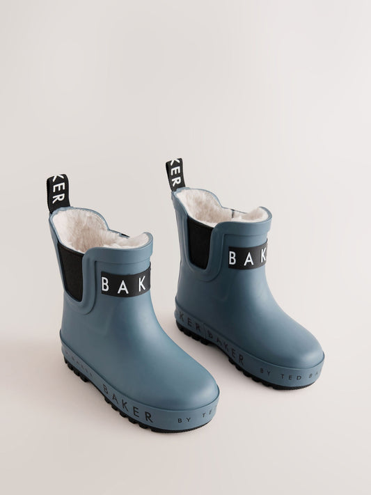 Dsiney Kidz - Baker by Ted Baker Blue Faux Fur Lined Welly Boots image 1