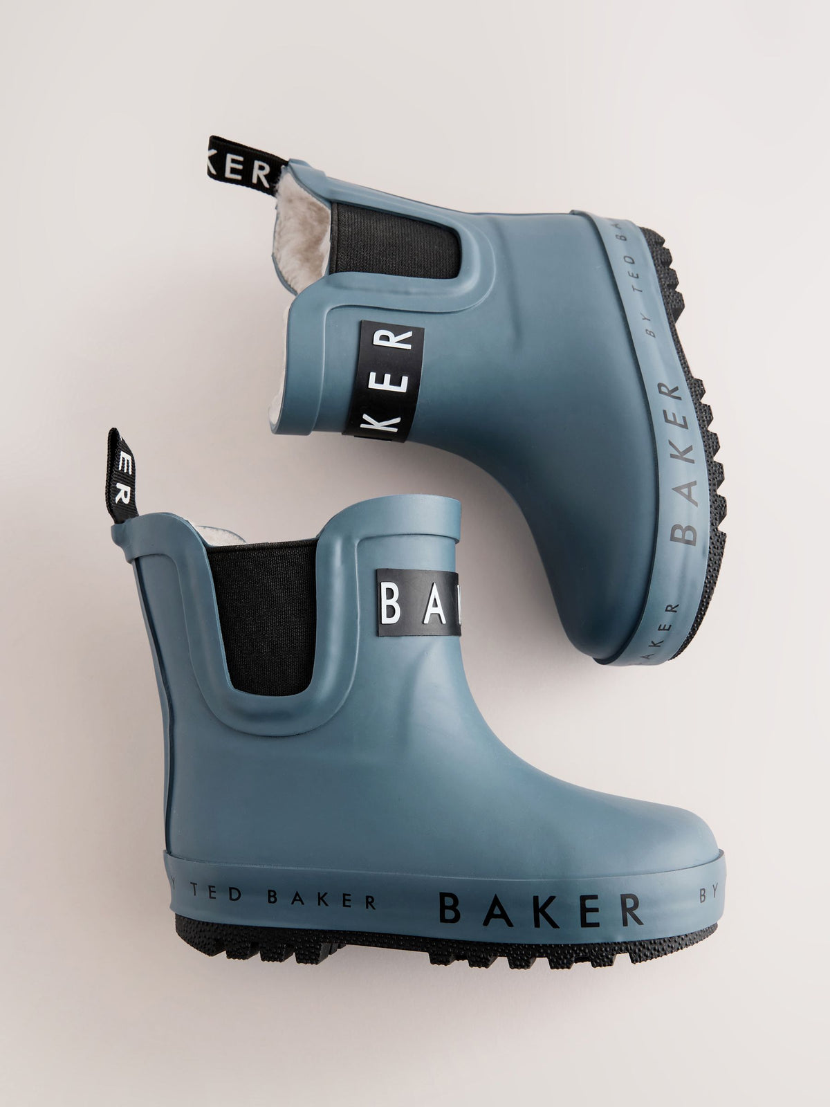Dsiney Kidz - Baker by Ted Baker Blue Faux Fur Lined Welly Boots image 4