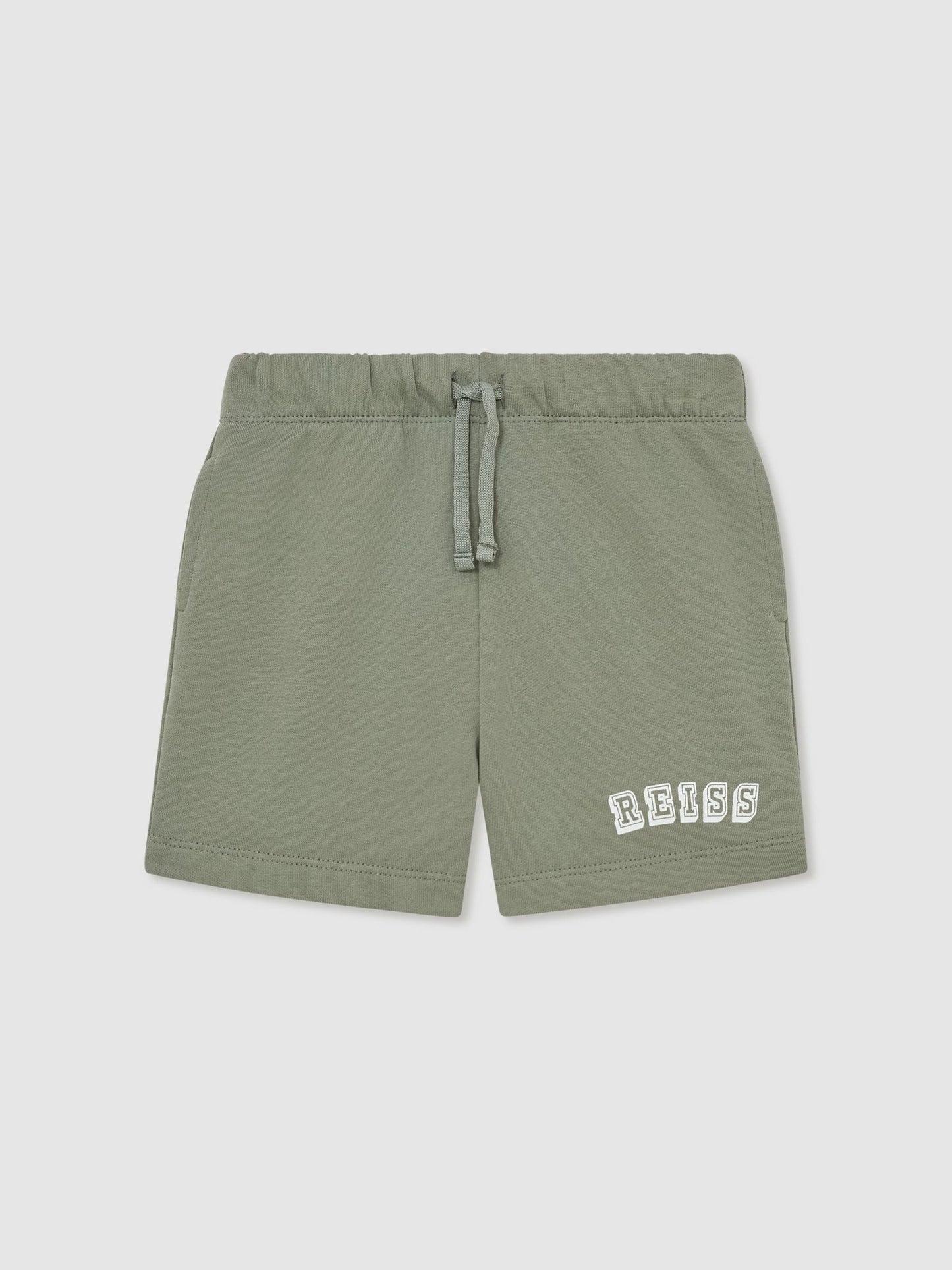 Reiss Sage/Off White Swinley 13-14 yrs Cotton Logo Drawstring Shorts image 1