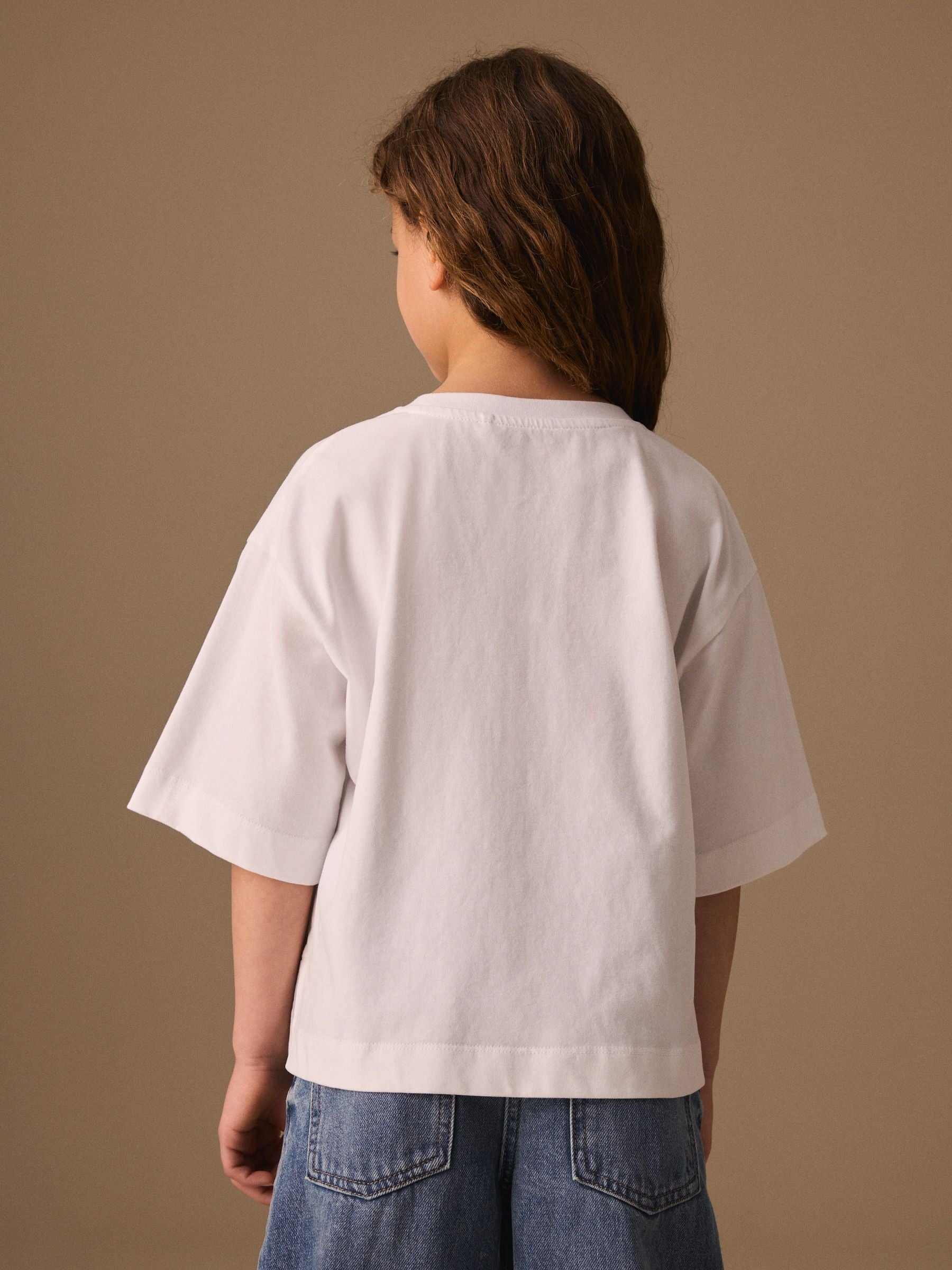 Dsiney Kidz - White Flower Oversized Boxy Sequin T-Shirt (3-16yrs) image 3