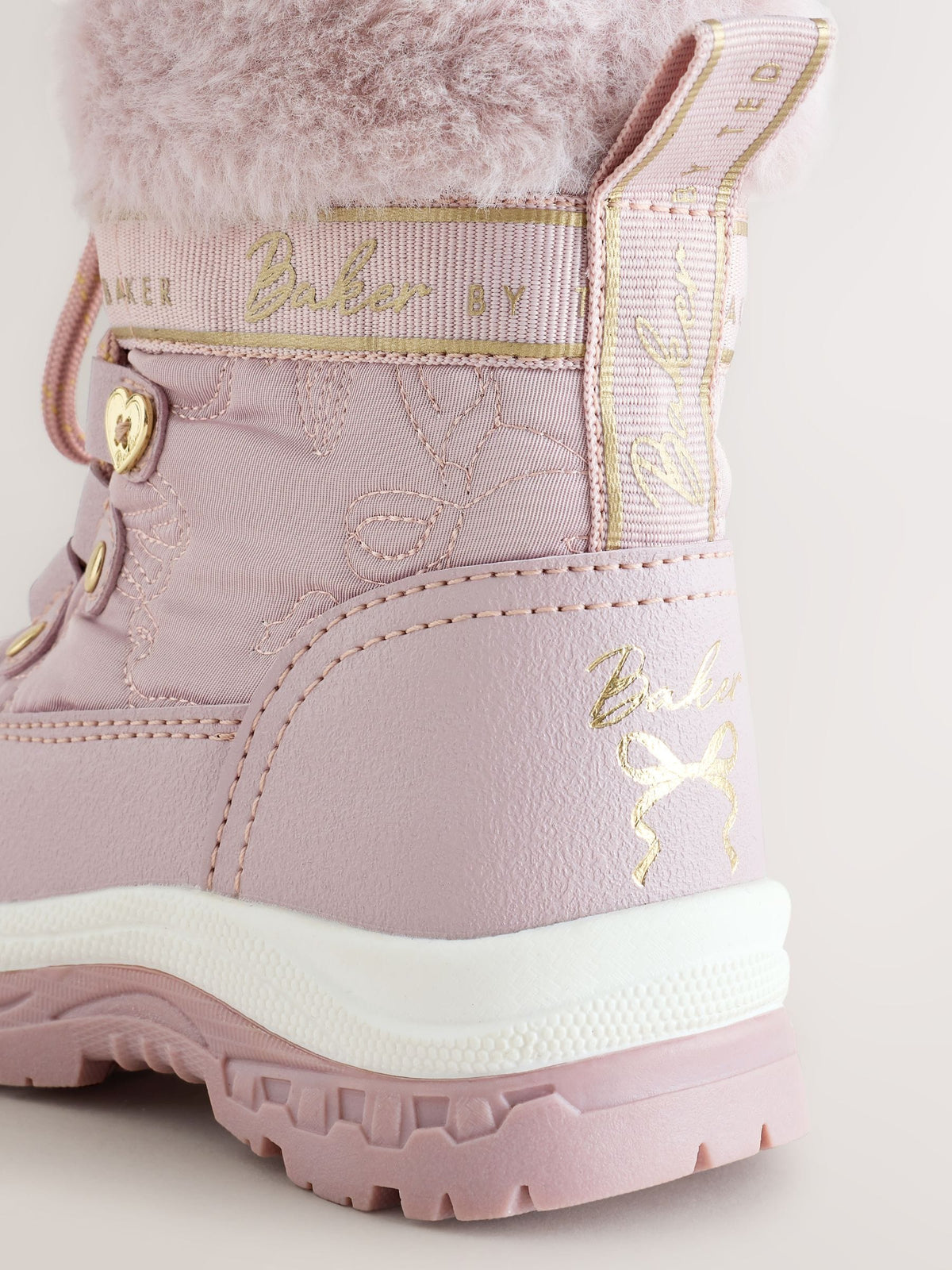 Baker by Ted Baker Pink Quilted Nylon Bow Snow Boots - image 4