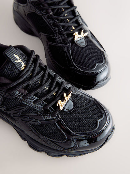Baker by Ted Baker Black Back to School Sporty Mesh Chunky Trainers image 2