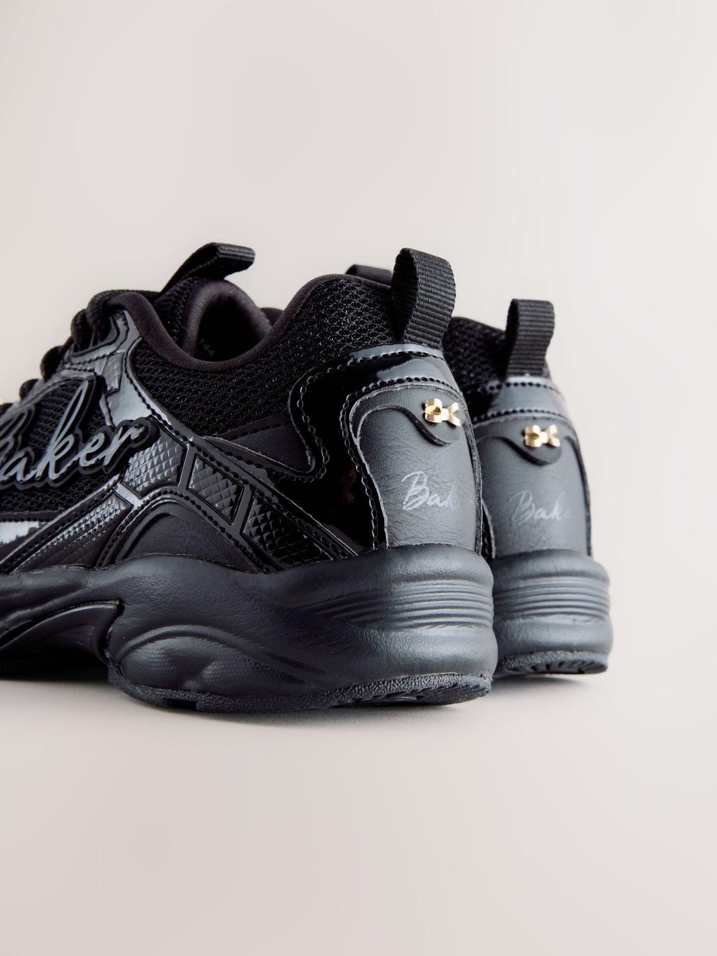 Baker by Ted Baker Black Back to School Sporty Mesh Chunky Trainers image 3