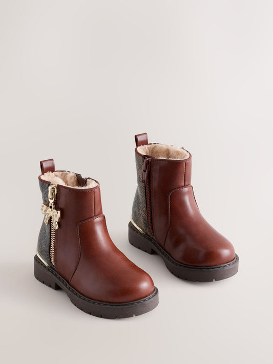 Dsiney Kidz - Baker by Ted Baker Chelsea Brown Boots with Snake Effect image 2