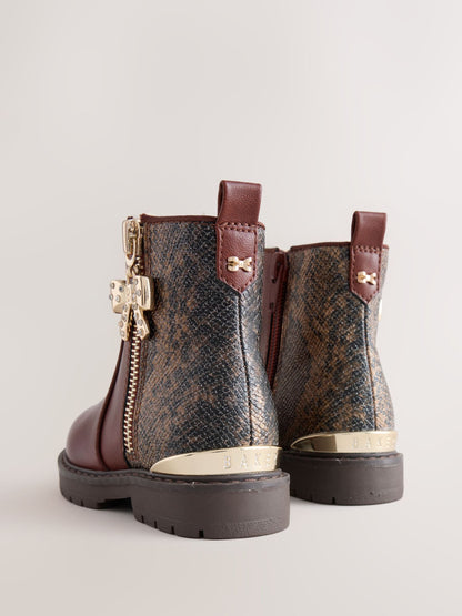 Dsiney Kidz - Baker by Ted Baker Chelsea Brown Boots with Snake Effect image 5