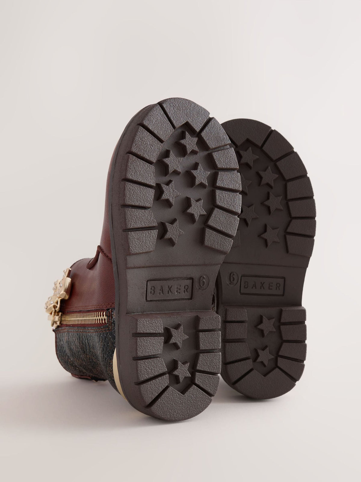 Dsiney Kidz - Baker by Ted Baker Chelsea Brown Boots with Snake Effect image 6