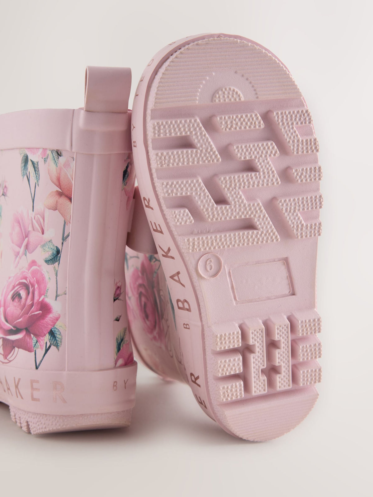 Dsiney Kidz - Baker by Ted Baker Pink Floral Baker by Ted Baker Faux Fur Lined Welly Boots with Bow image 6