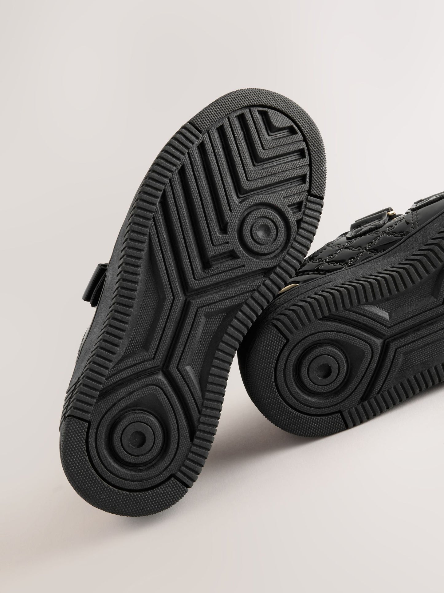 Back to School Black Patent Embossed Bow Trainers image 6