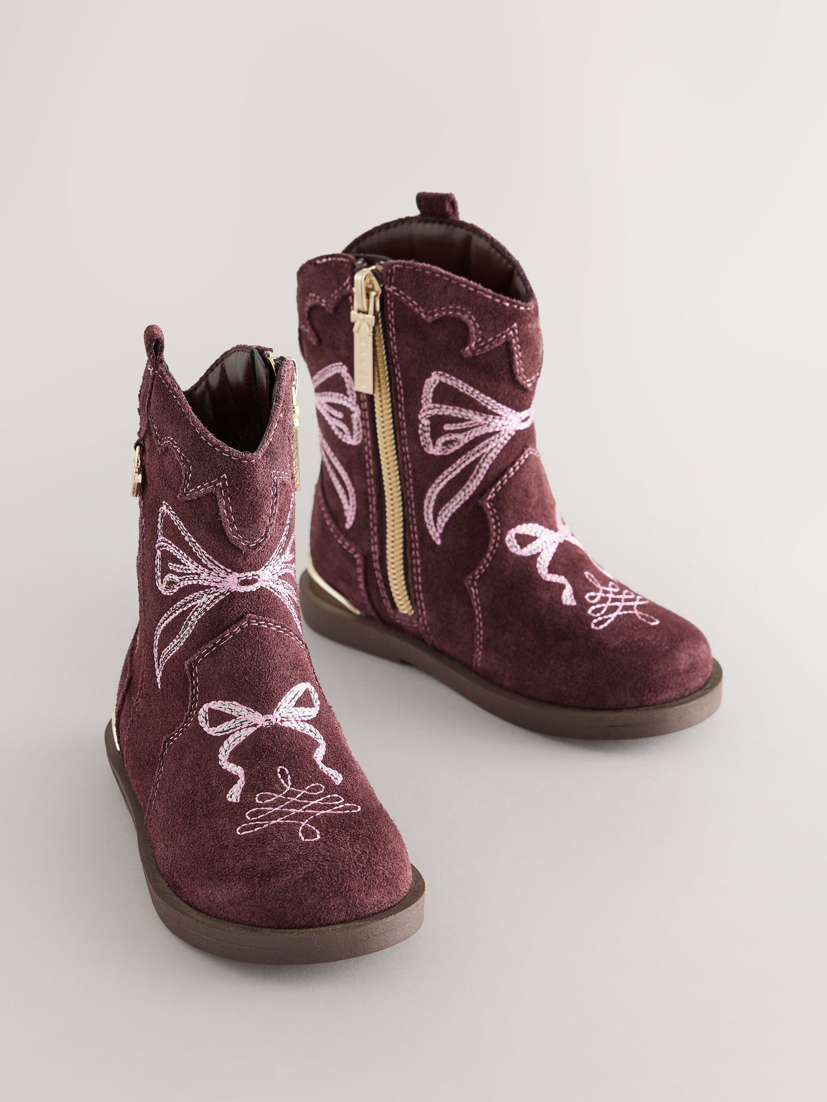Dsiney Kidz - Baker by Ted Baker Embroidered Bow Western Style Boots image 1