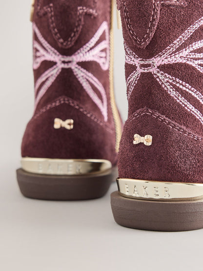 Dsiney Kidz - Baker by Ted Baker Embroidered Bow Western Style Boots image 6