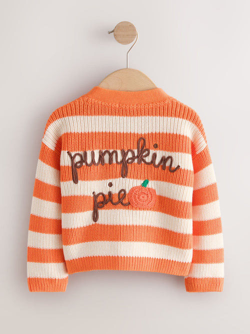 Dsiney Kidz - Orange Pumpkin Pie V-Neck Cardigan (3mths-7yrs) image 1