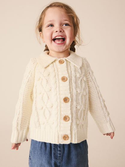 Dsiney Kidz - Ecru Chunky Bobble Cardigan (3mths-10yrs) image 1