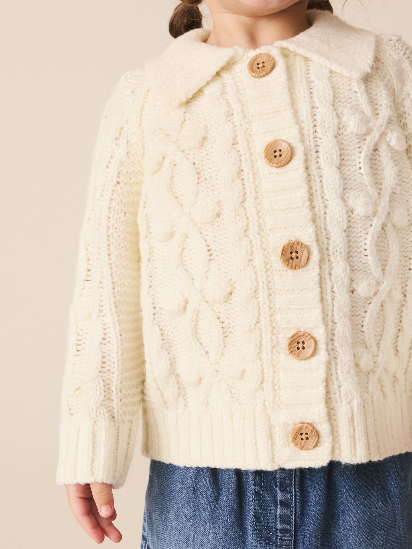 Dsiney Kidz - Ecru Chunky Bobble Cardigan (3mths-10yrs) image 2