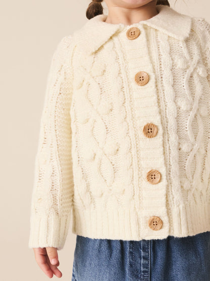 Dsiney Kidz - Ecru Chunky Bobble Cardigan (3mths-10yrs) image 2