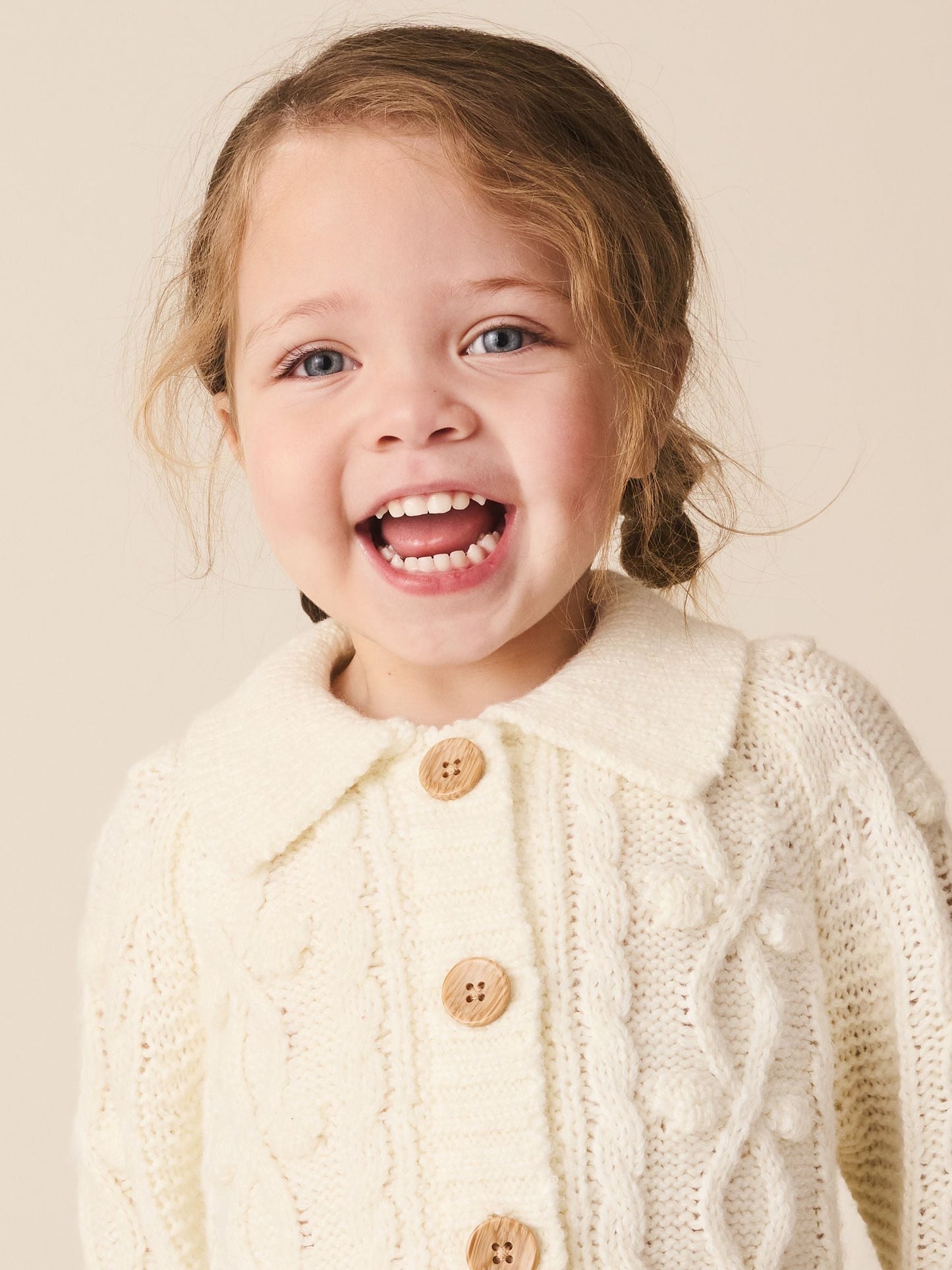 Dsiney Kidz - Ecru Chunky Bobble Cardigan (3mths-10yrs) image 3