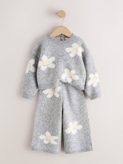 Grey Daisy Jumper and Trousers Set (3mths-7yrs) image 4