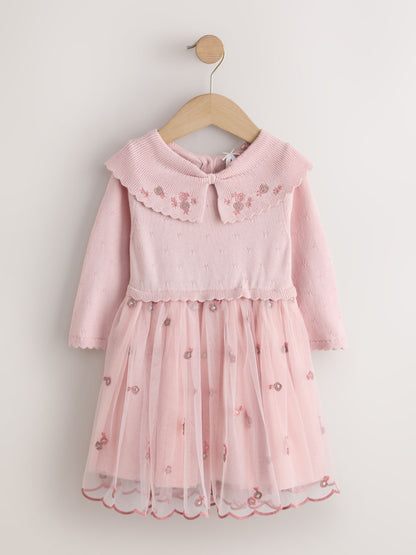 Pink Occassion Bow Collar Dress (3mths-10yrs) image 1