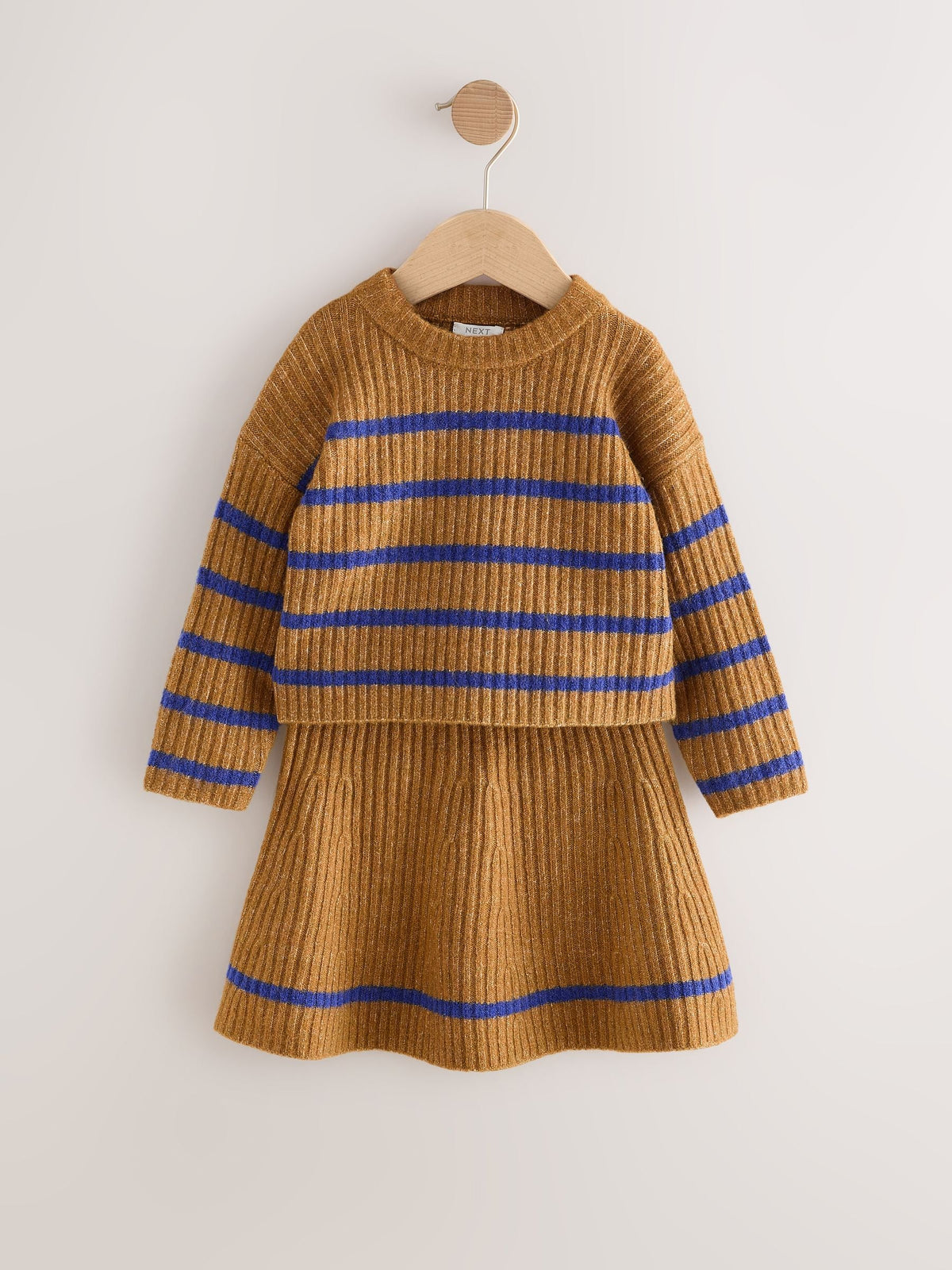 Brown and Blue Stripe Rib Skirt Set (3mths-7yrs) - image 4