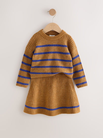 Brown and Blue Stripe Rib Skirt Set (3mths-7yrs) - image 5