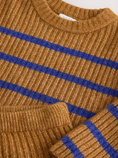 Brown and Blue Stripe Rib Skirt Set (3mths-7yrs) - image 8