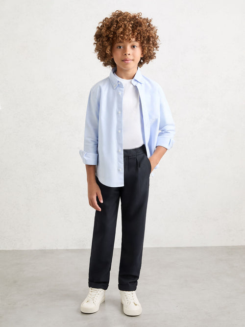 Reiss Navy Brighton 3-9 yrs Slim-Fit Pleated Trouser image 1