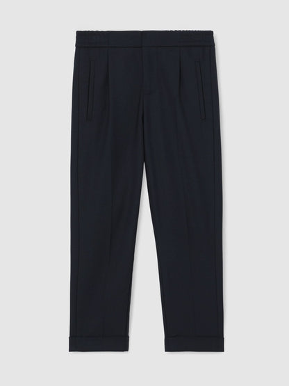 Reiss Navy Brighton 3-9 yrs Slim-Fit Pleated Trouser image 2