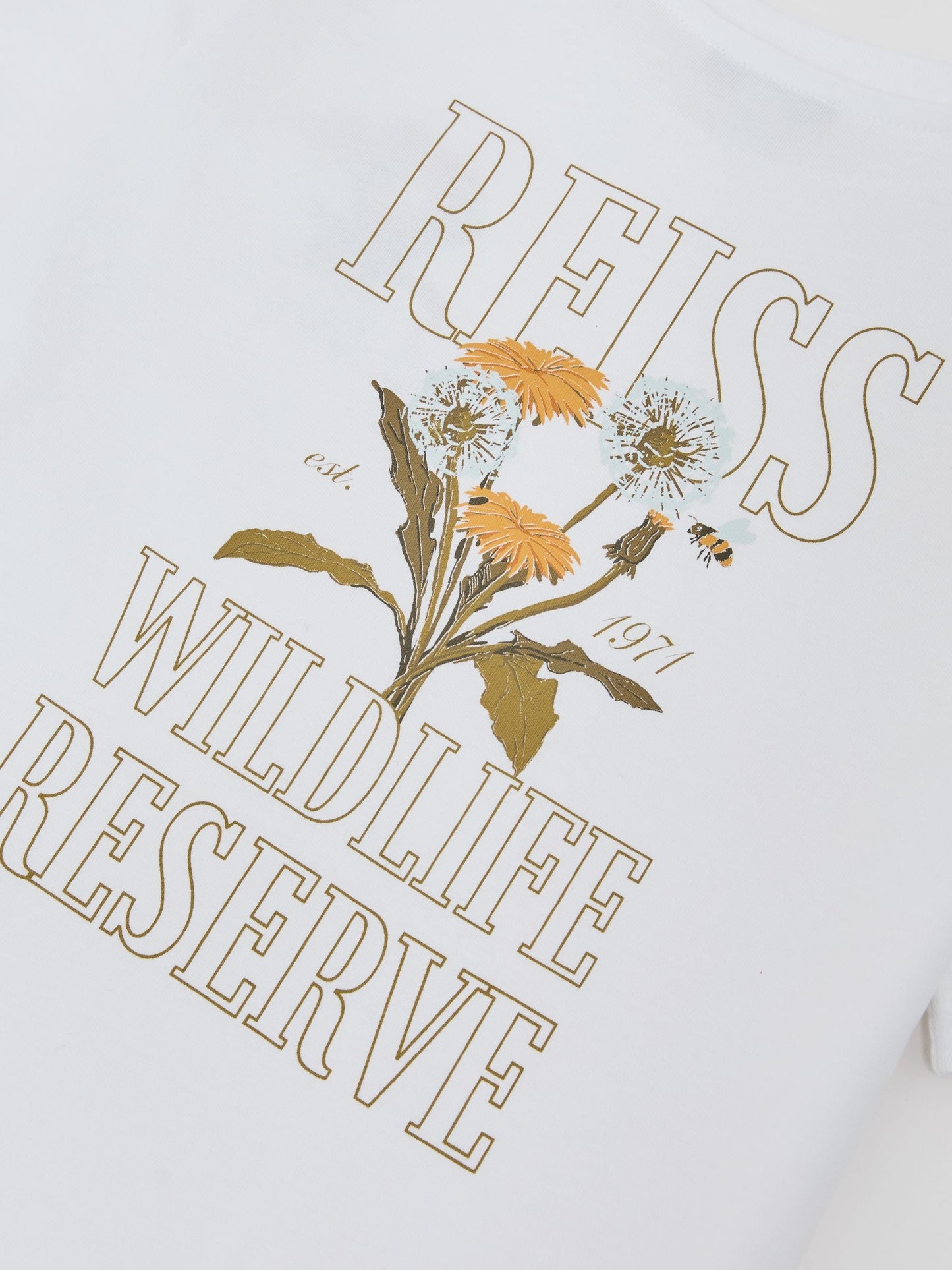 Reiss White Dean 9-13 yrs Cotton Dandelion Logo T-Shirt image 4