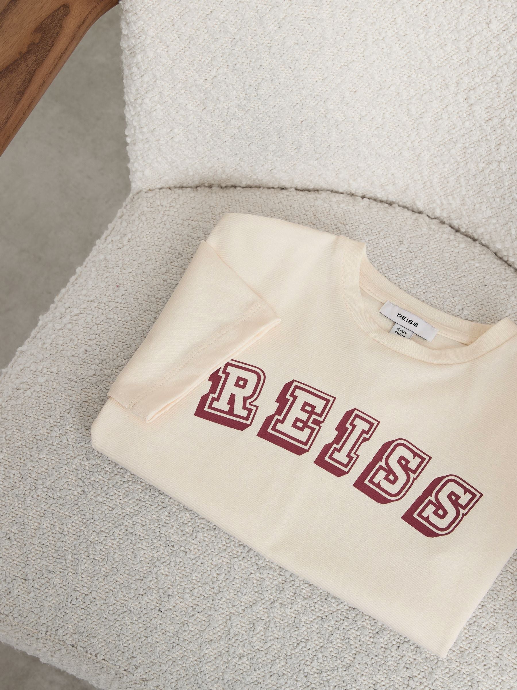Dsiney Kidz - Reiss Off White/Brick Leonard 3-9 yrs Cotton Logo-Print Oversize T-Shirt image 1