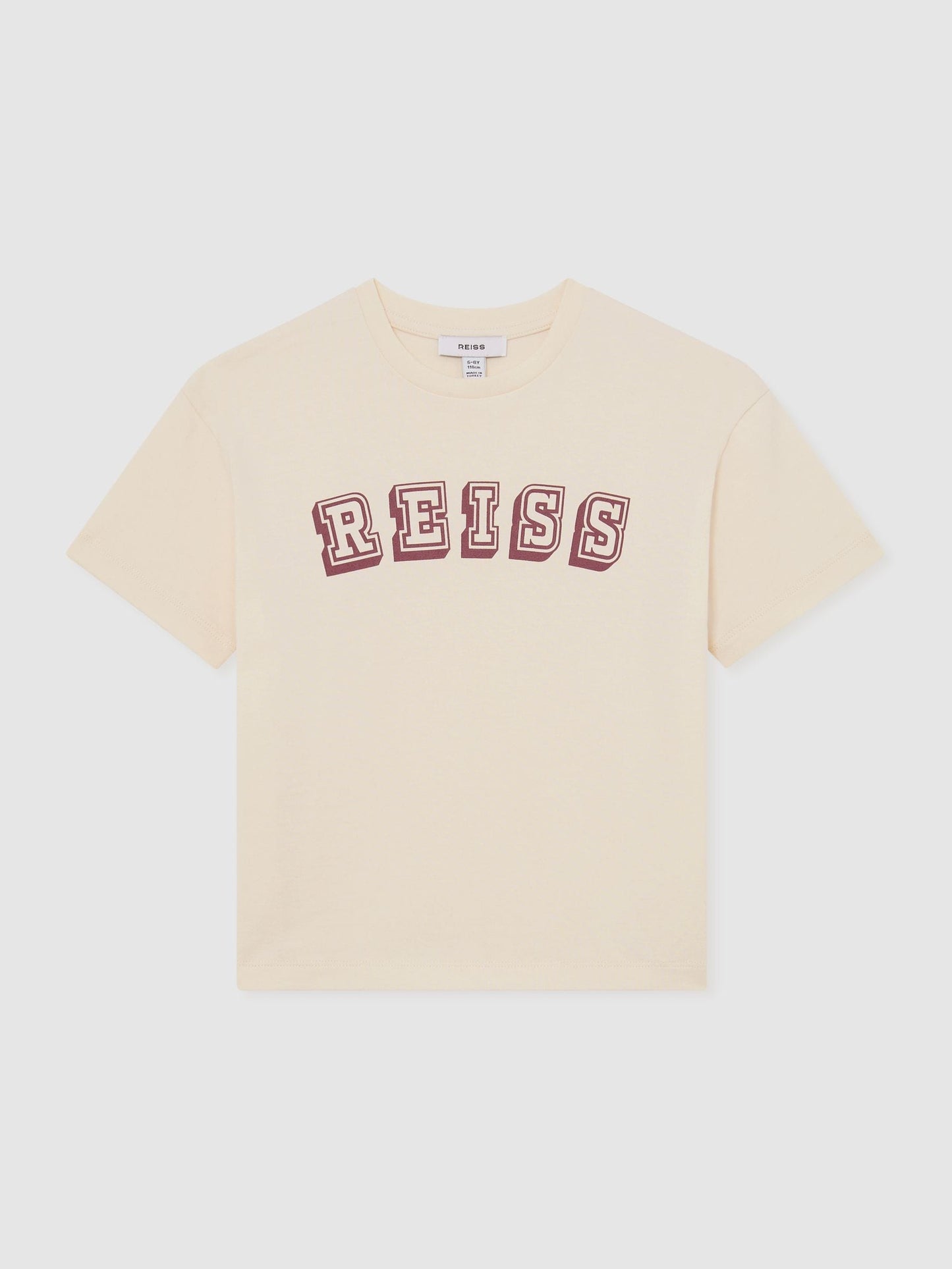 Dsiney Kidz - Reiss Off White/Brick Leonard 3-9 yrs Cotton Logo-Print Oversize T-Shirt image 2