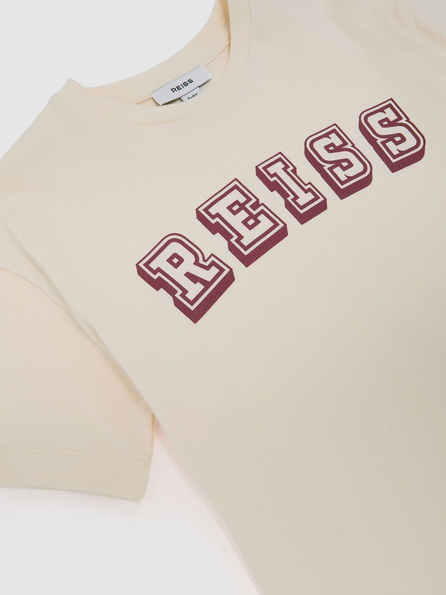 Dsiney Kidz - Reiss Off White/Brick Leonard 3-9 yrs Cotton Logo-Print Oversize T-Shirt image 3