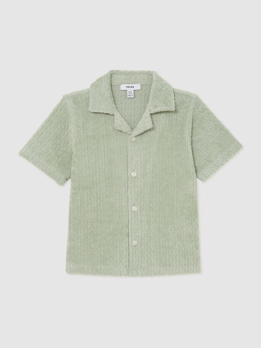 Reiss Sage Shore 3-9 yrs Towelling Cuban-Collar Shirt image 1