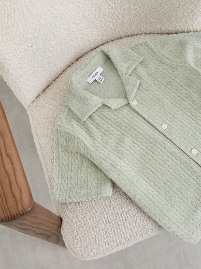 Reiss Sage Shore 3-9 yrs Towelling Cuban-Collar Shirt image 2