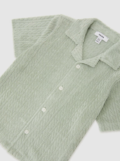 Reiss Sage Shore 9-13 yrs Towelling Cuban-Collar Shirt image 3