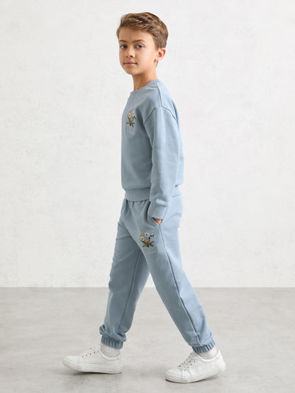 Reiss Pale Blue Dodd 9-13 yrs Cotton Dandelion Logo Cuffed Joggers image 3