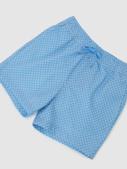 Reiss Blue Cliff 9-13 yrs Printed Drawstring Swim Shorts image 3