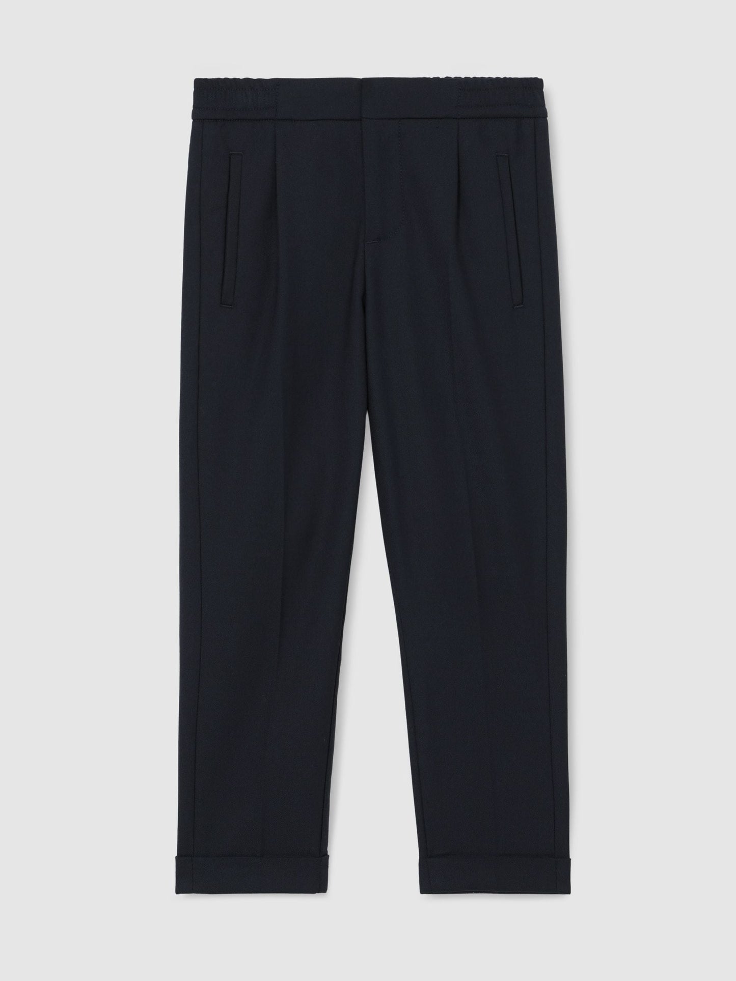 Reiss Navy Brighton 13-14 yrs Slim-Fit Pleated Trouser image 1