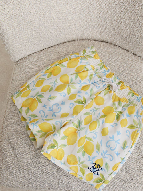 Reiss White Cliff 9-13 yrs Printed Drawstring Swim Shorts image 1