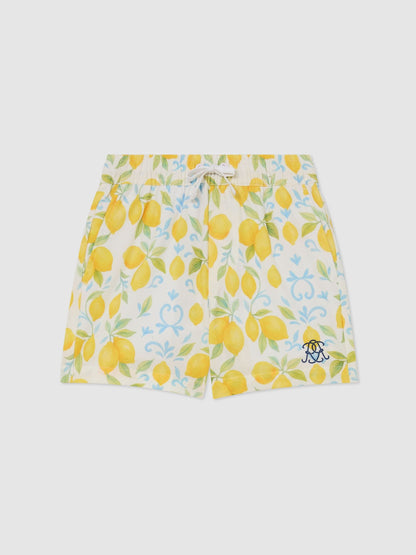 Reiss White Cliff 9-13 yrs Printed Drawstring Swim Shorts image 2
