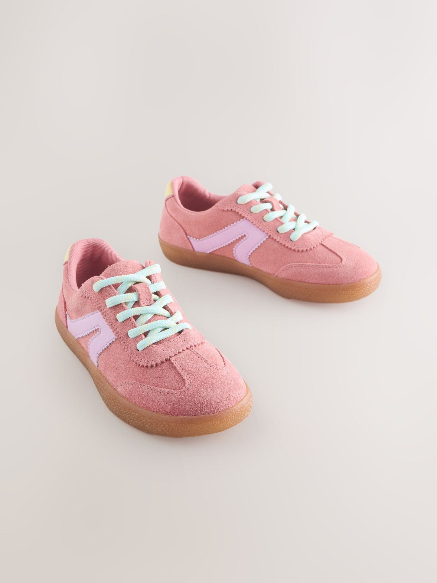 Peach Pink Standard Fit (F) Retro Trainers image 1