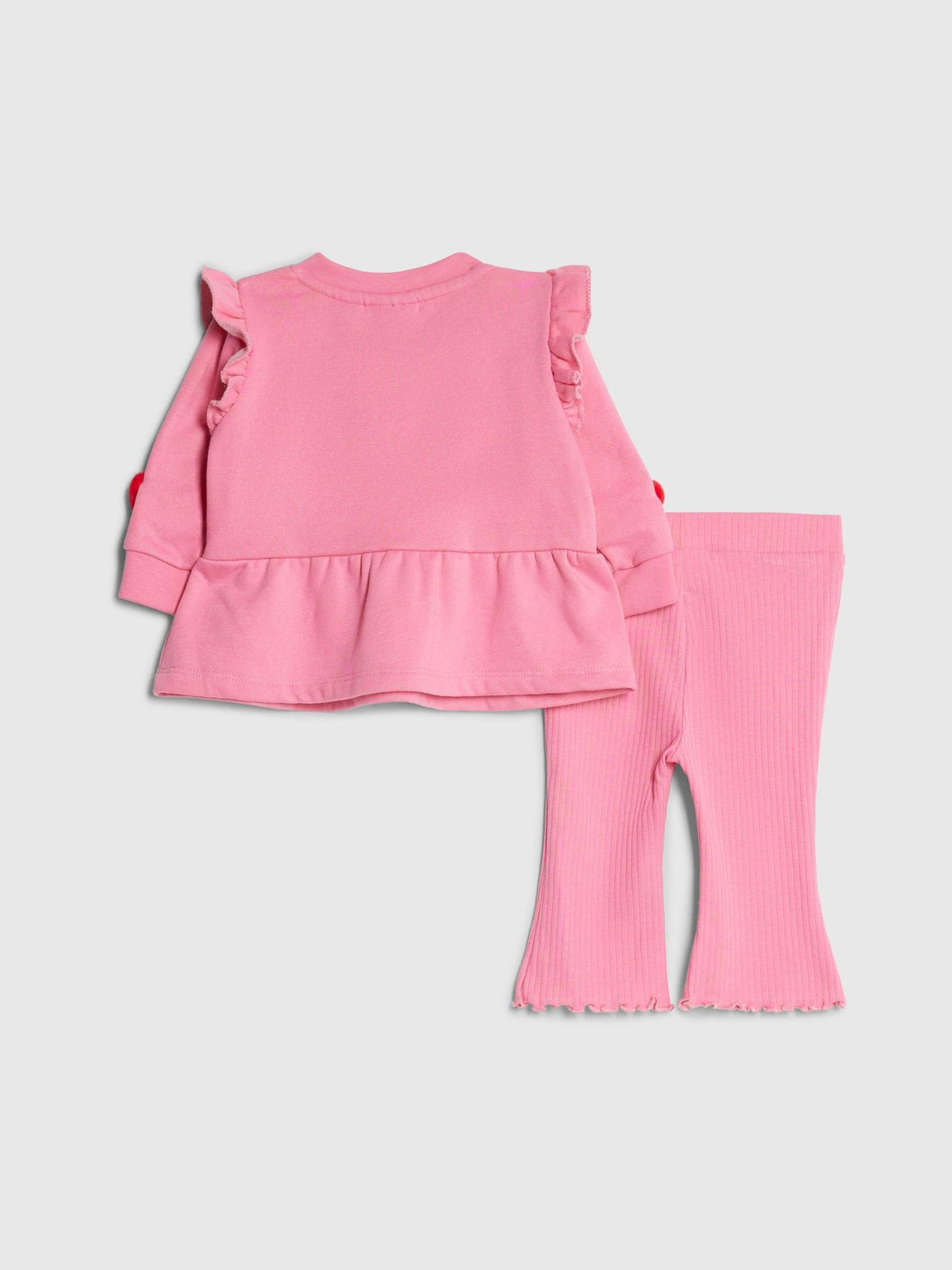 River Island Pink 3D Heart Sweat & Leggings Set image 2