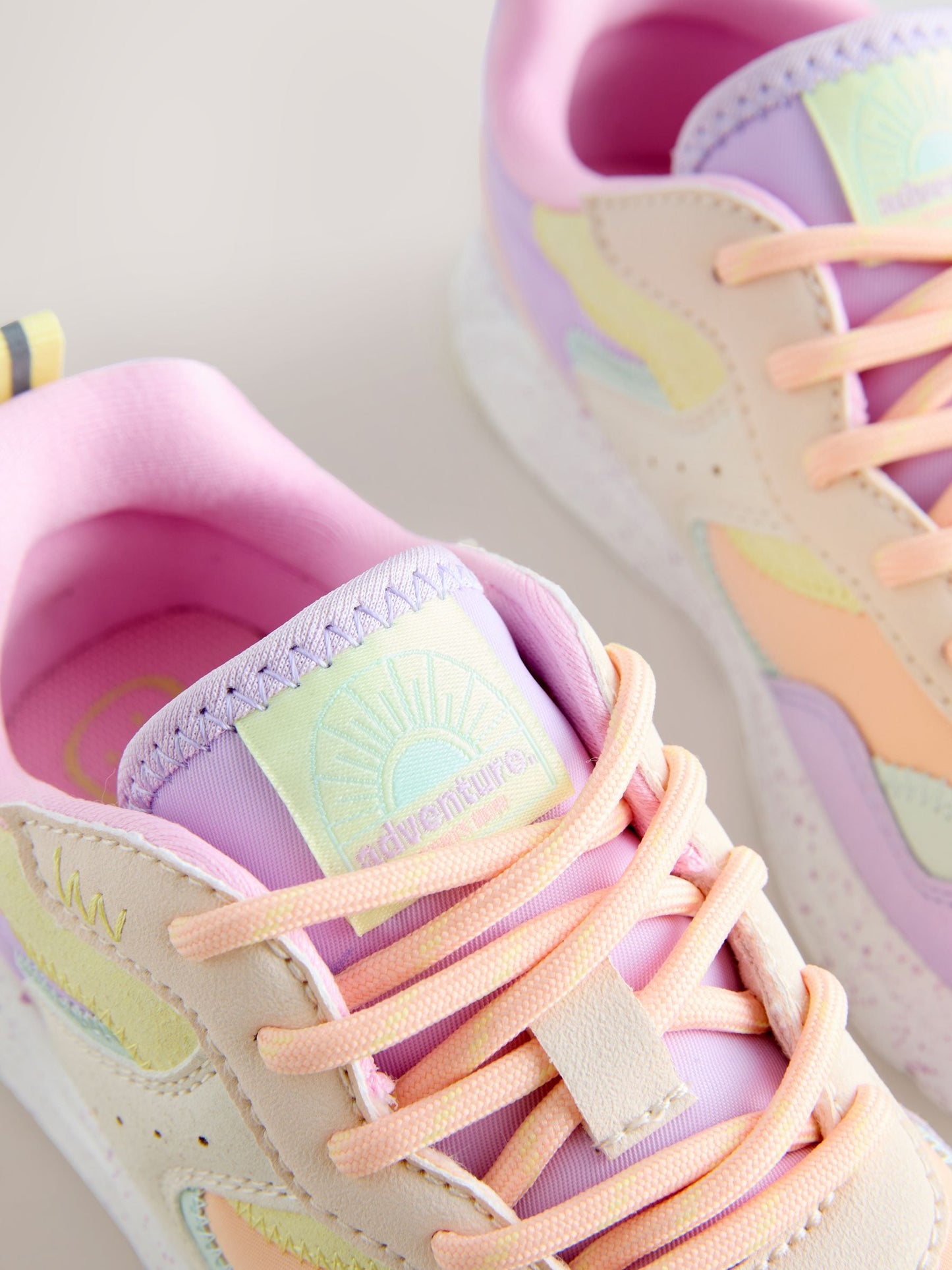 Multi Bright Wide Fit (G) Lace-Up Colourblock Trainers image 4