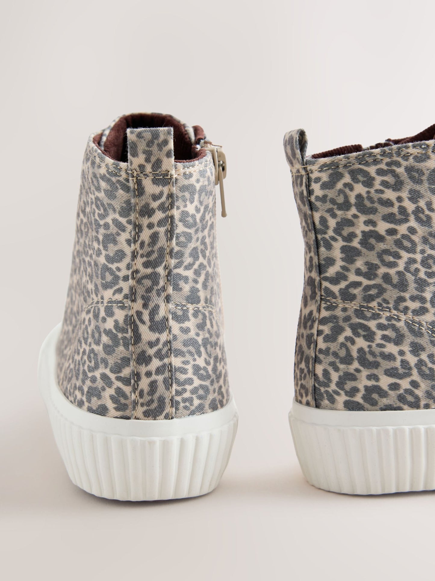 Leopard Print Standard Fit (F) Lace Up High Top Trainers image 4
