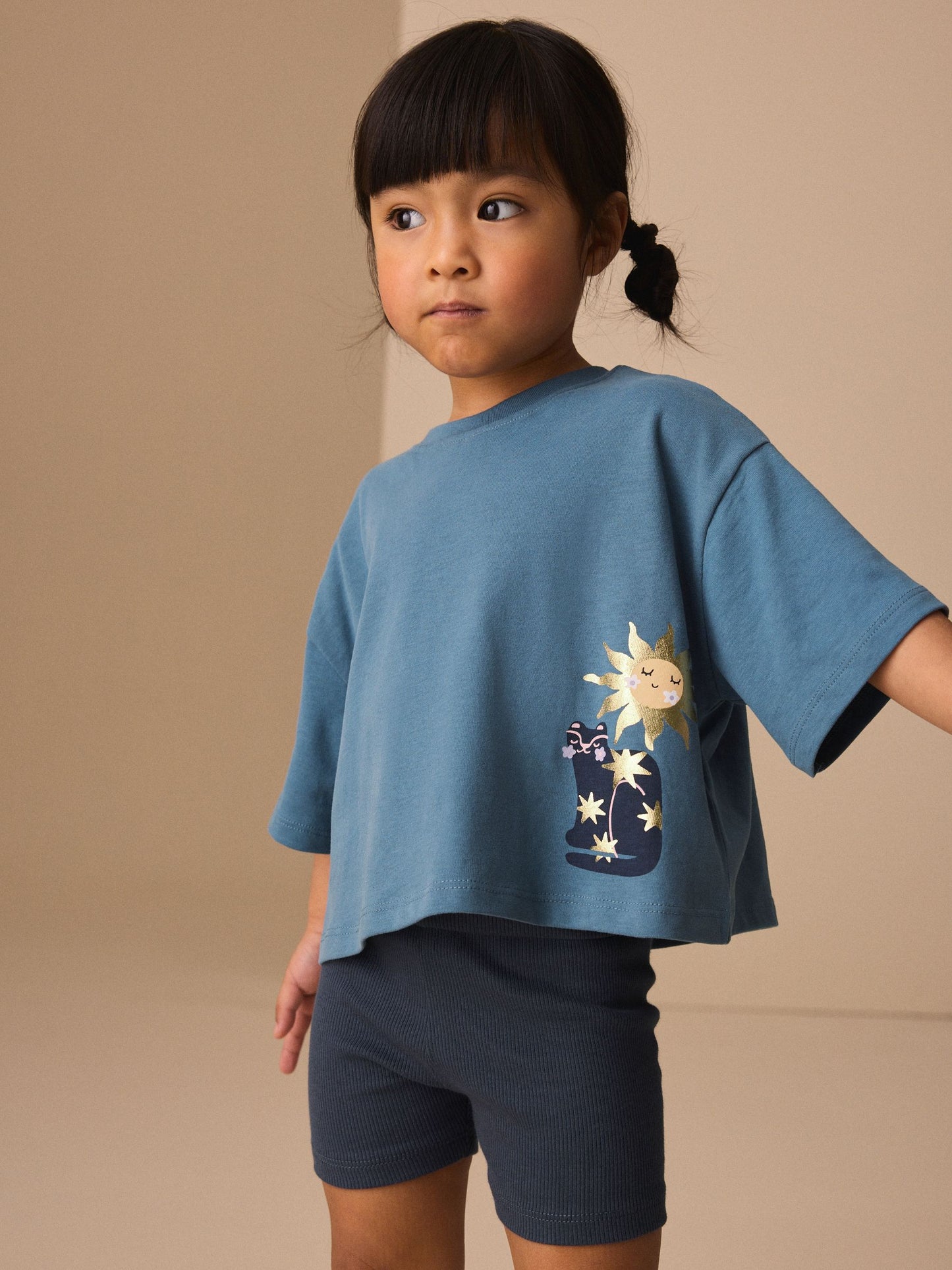 Dsiney Kidz - Blue Short Sleeve T-Shirt and Cycle Shorts Set (3mths-7yrs) image 2