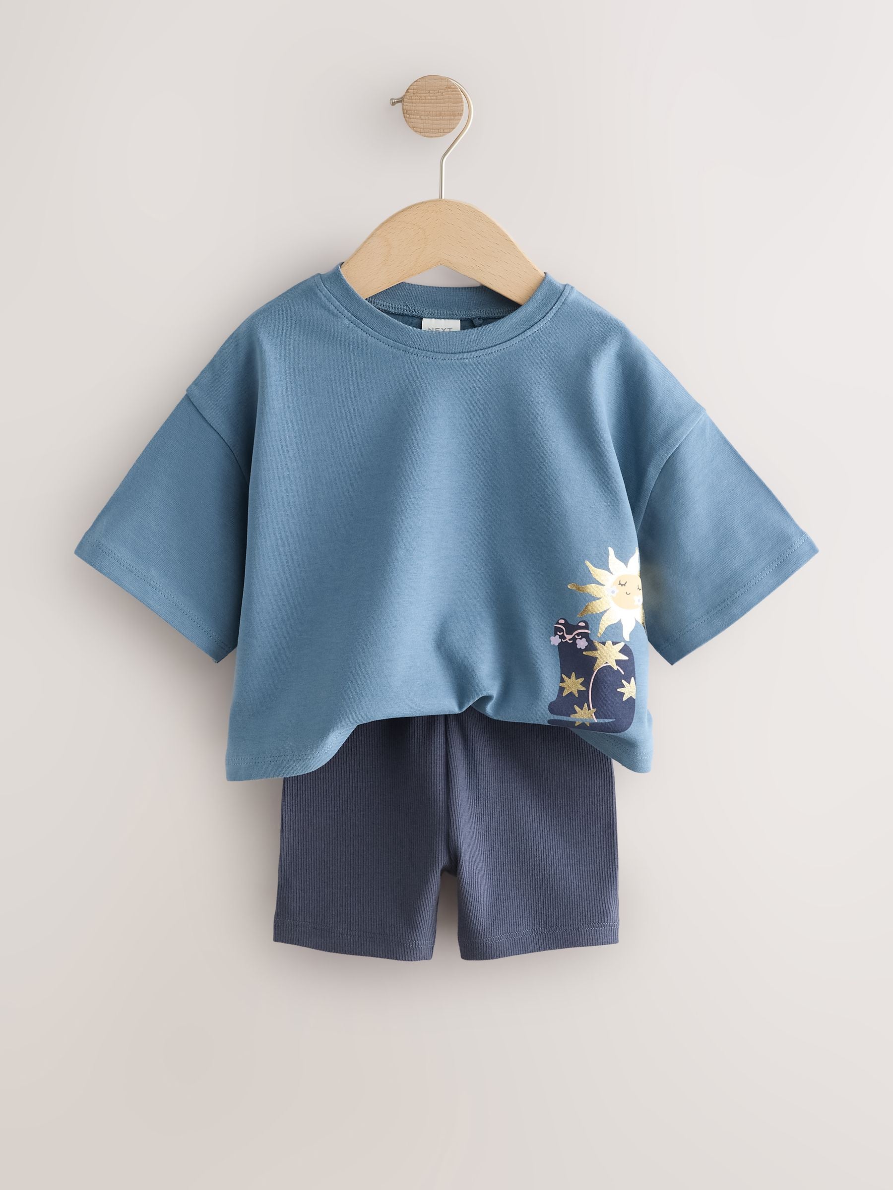 Dsiney Kidz - Blue Short Sleeve T-Shirt and Cycle Shorts Set (3mths-7yrs) image 5