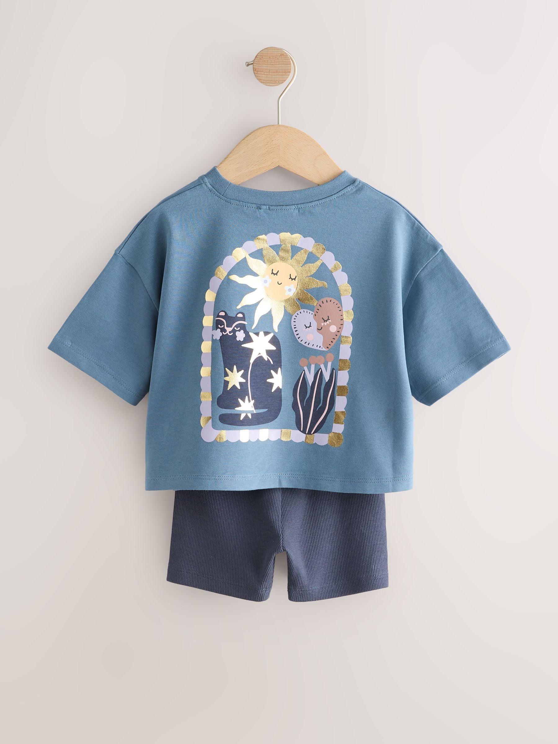 Dsiney Kidz - Blue Short Sleeve T-Shirt and Cycle Shorts Set (3mths-7yrs) image 6
