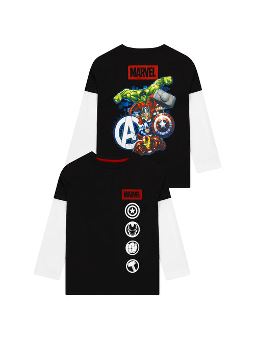 Character Black The Avengers Boys Long Sleeve T-Shirt image 1