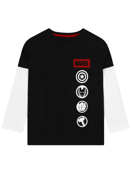 Character Black The Avengers Boys Long Sleeve T-Shirt image 2