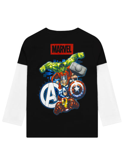 Character Black The Avengers Boys Long Sleeve T-Shirt image 3