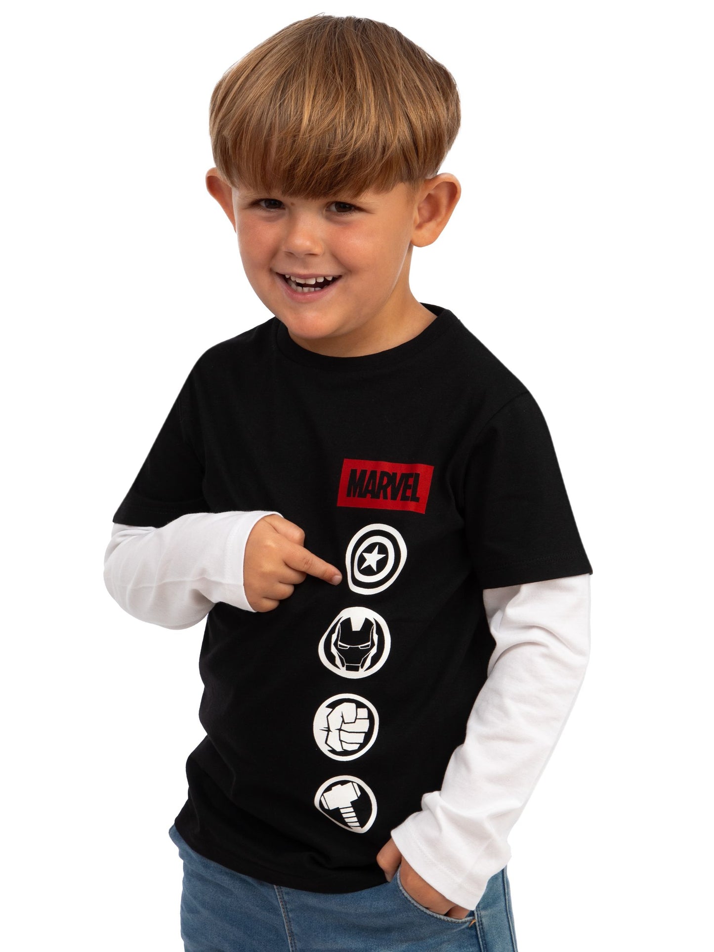 Character Black The Avengers Boys Long Sleeve T-Shirt image 7